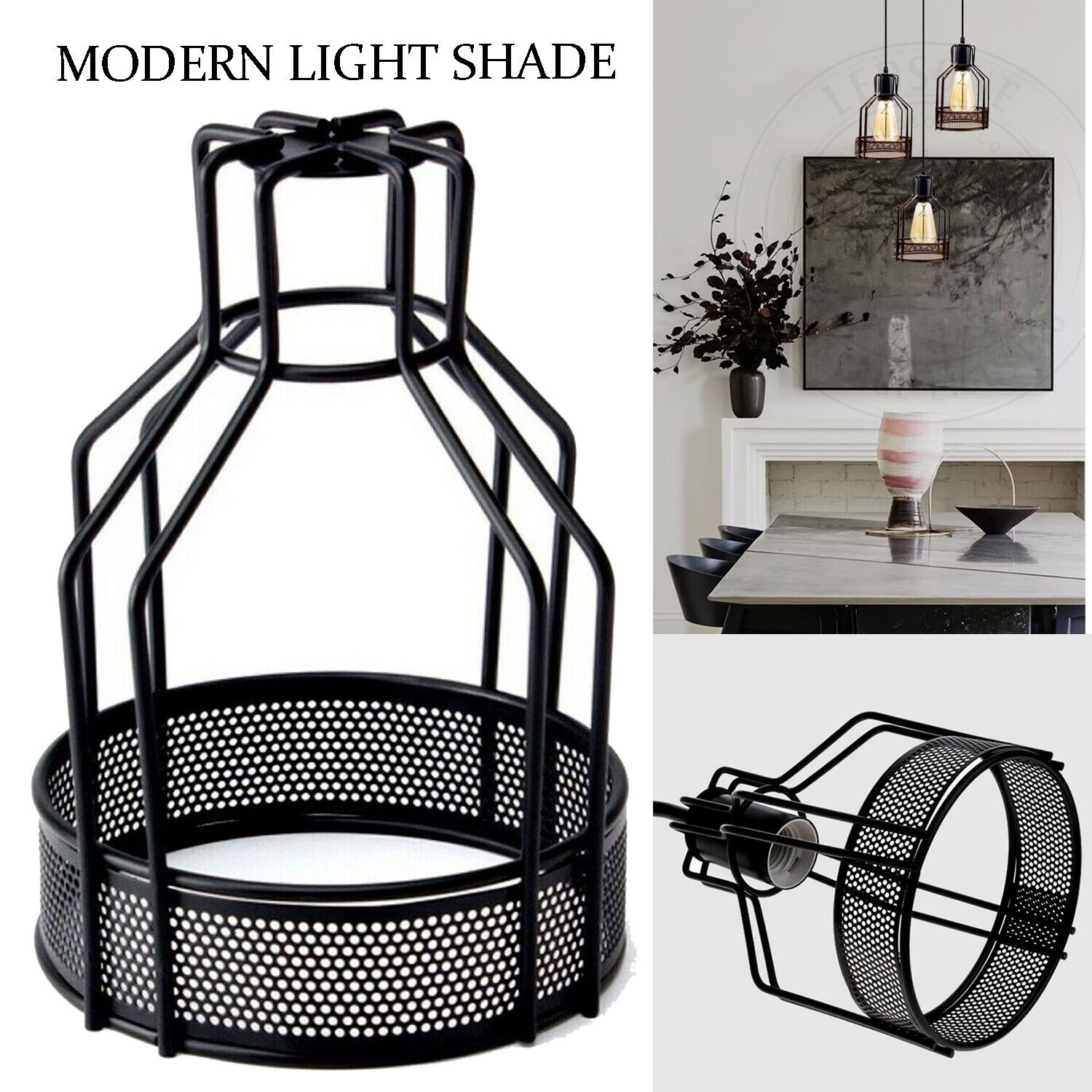 Black wire cage for Hanging Pendant Light.JPG