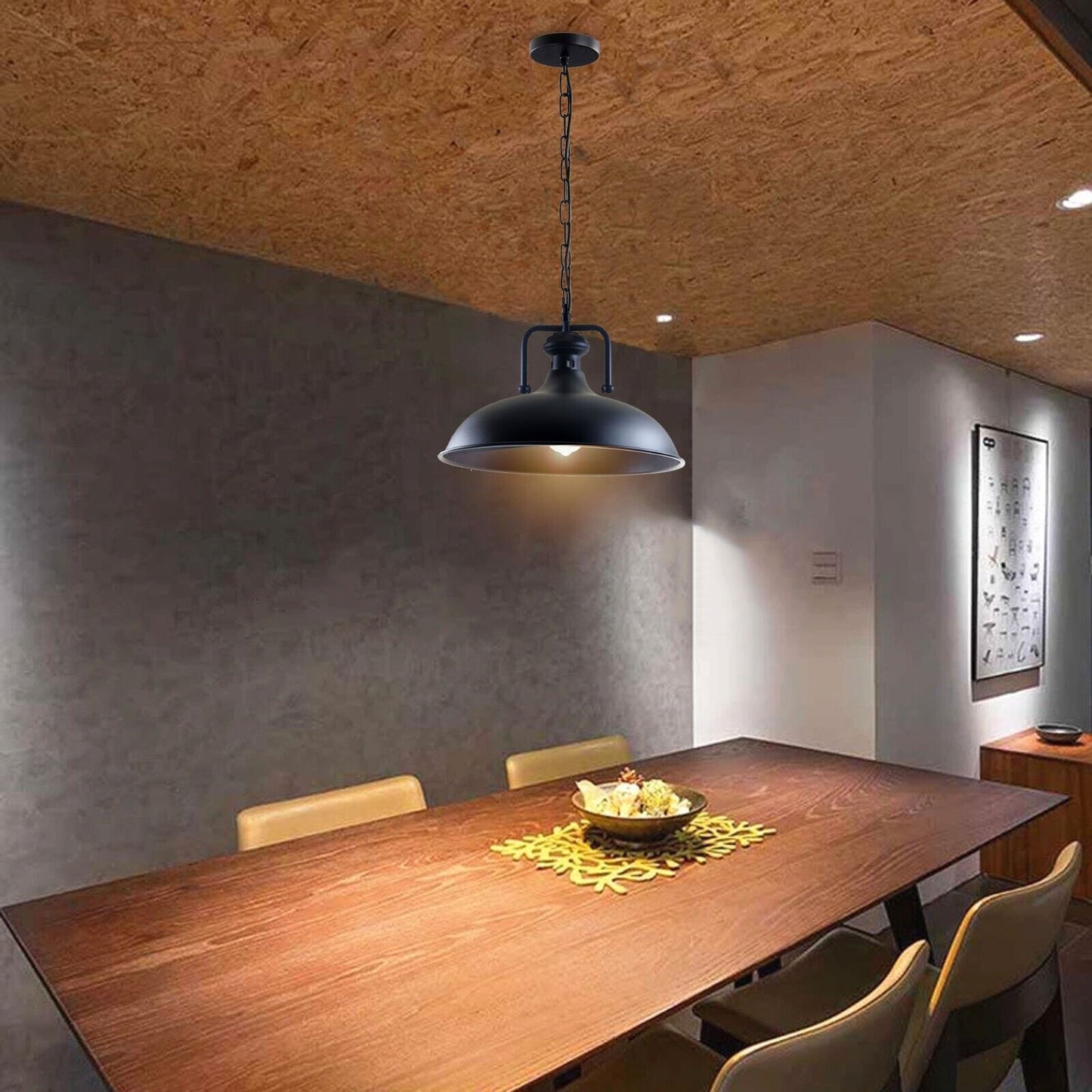 Black Pendant light with chain for dining room .JPG