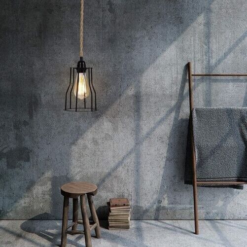 Plugin Pendant Light 2m Cage Lamp