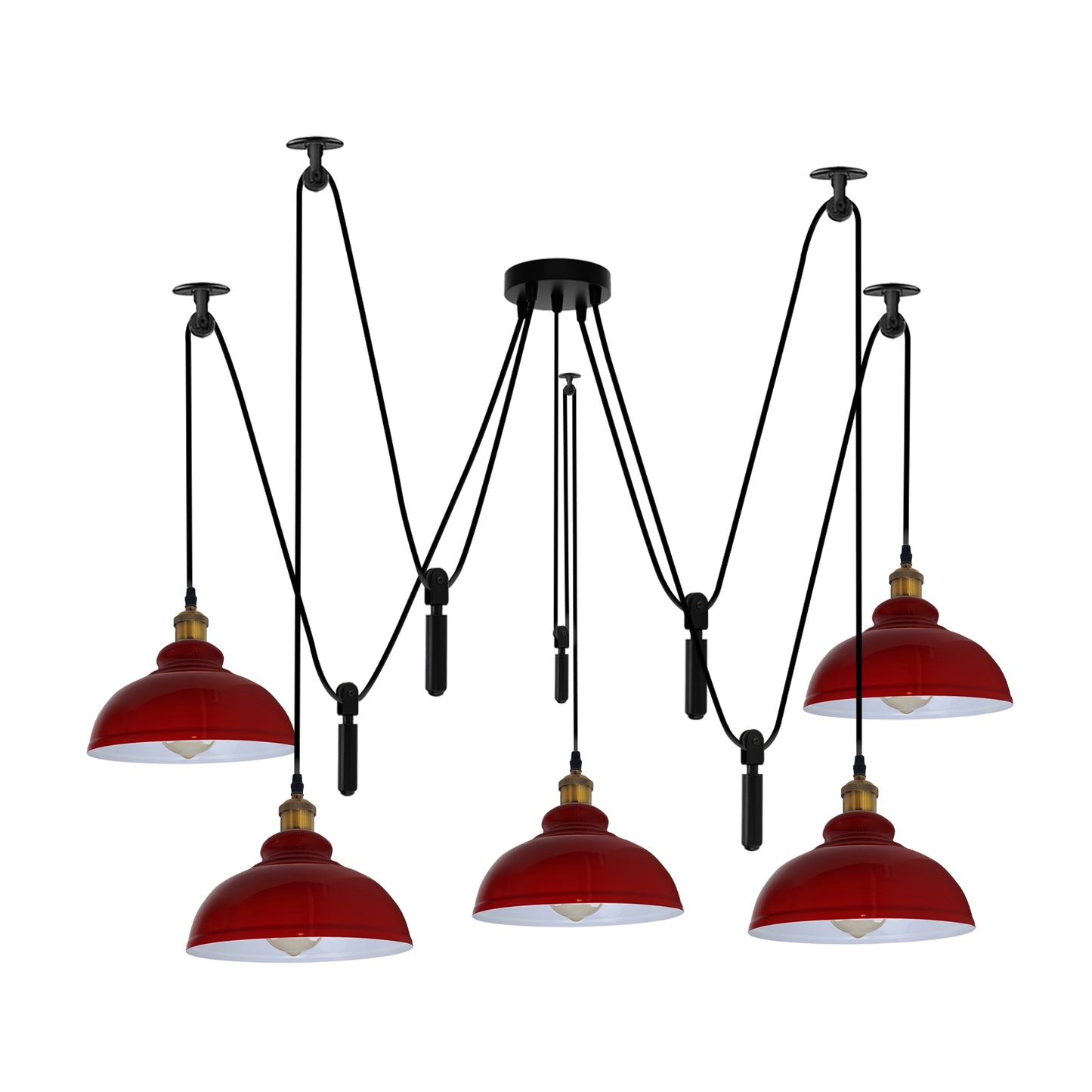 Red 5-Head Ceiling Pendant Light.JPG