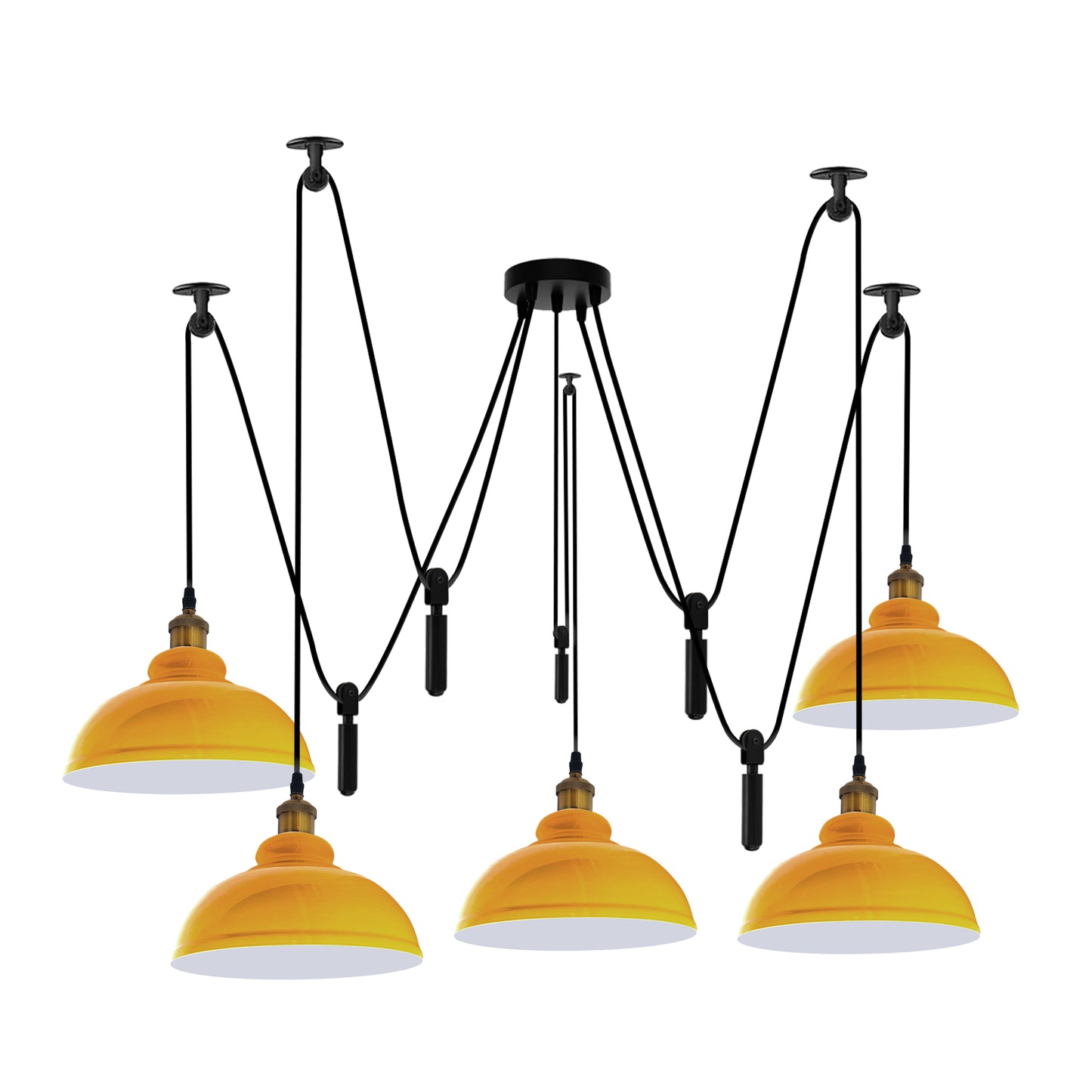 Yellow 5-Head Ceiling Pendant Light