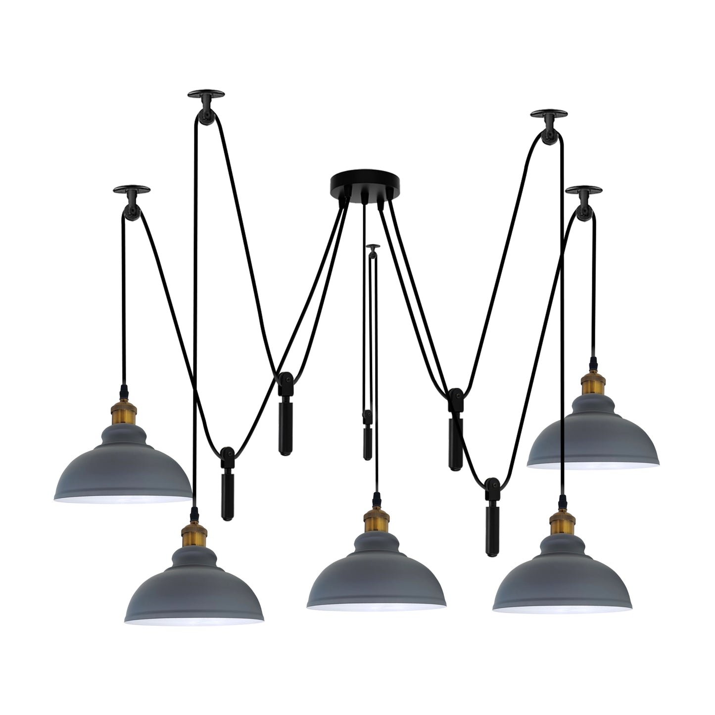 Grey 5-Head Ceiling Pendant Light