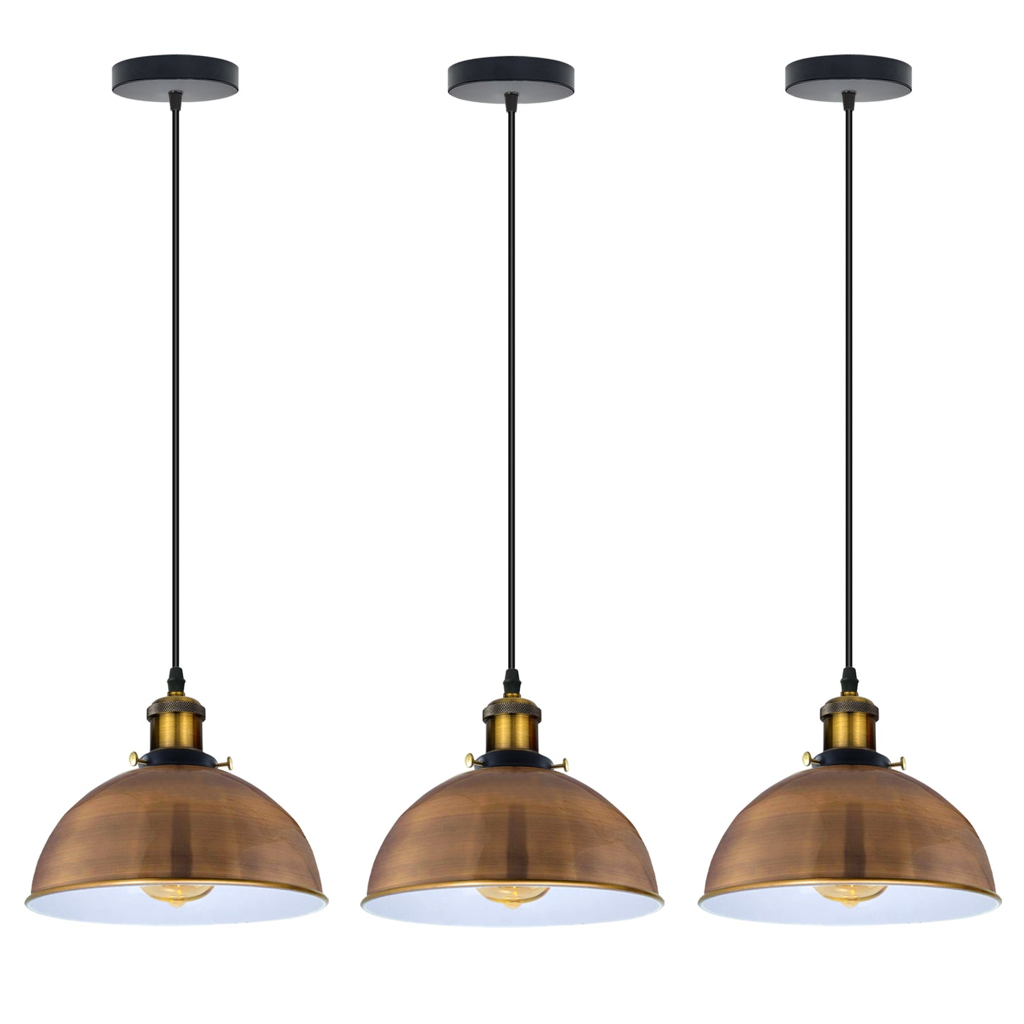 Vintage Modern Ceiling Pendant Light Metal Dome Shade Hanging Indoor Light Fitting With 95cm Adjustable Wire ~1856