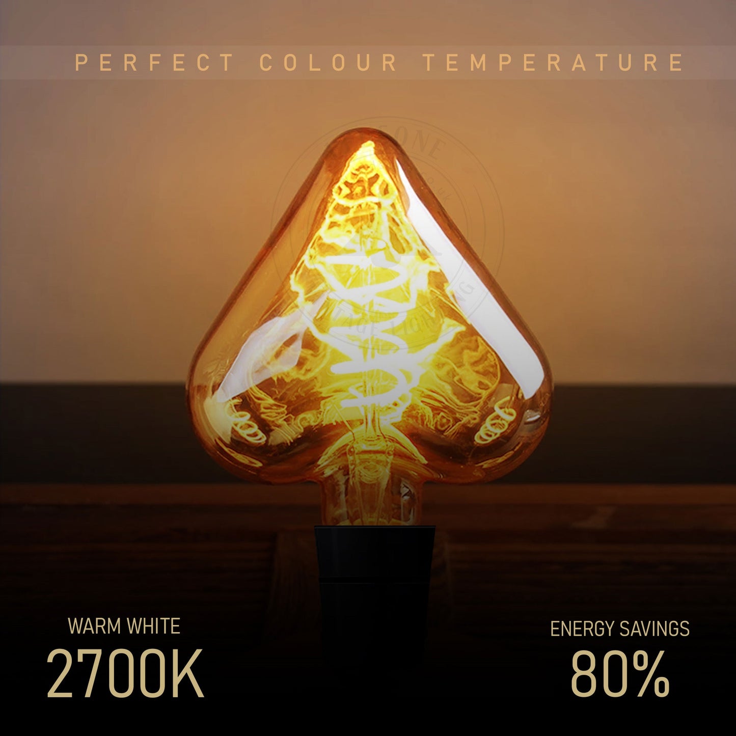 Heart 4W LED Light Bulb E26 Warm White Dimmable Vintage LED Filament Bulb