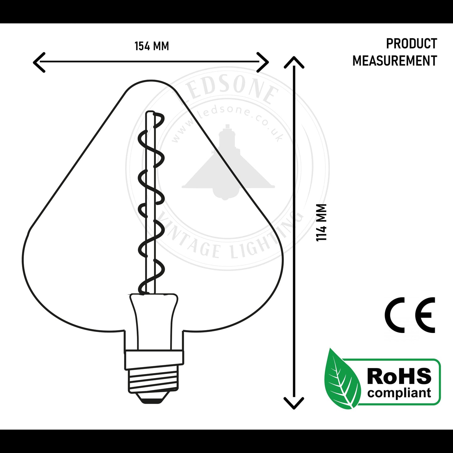 Heart 4W LED Light Bulb E26 Warm White Dimmable Vintage LED Filament Bulb
