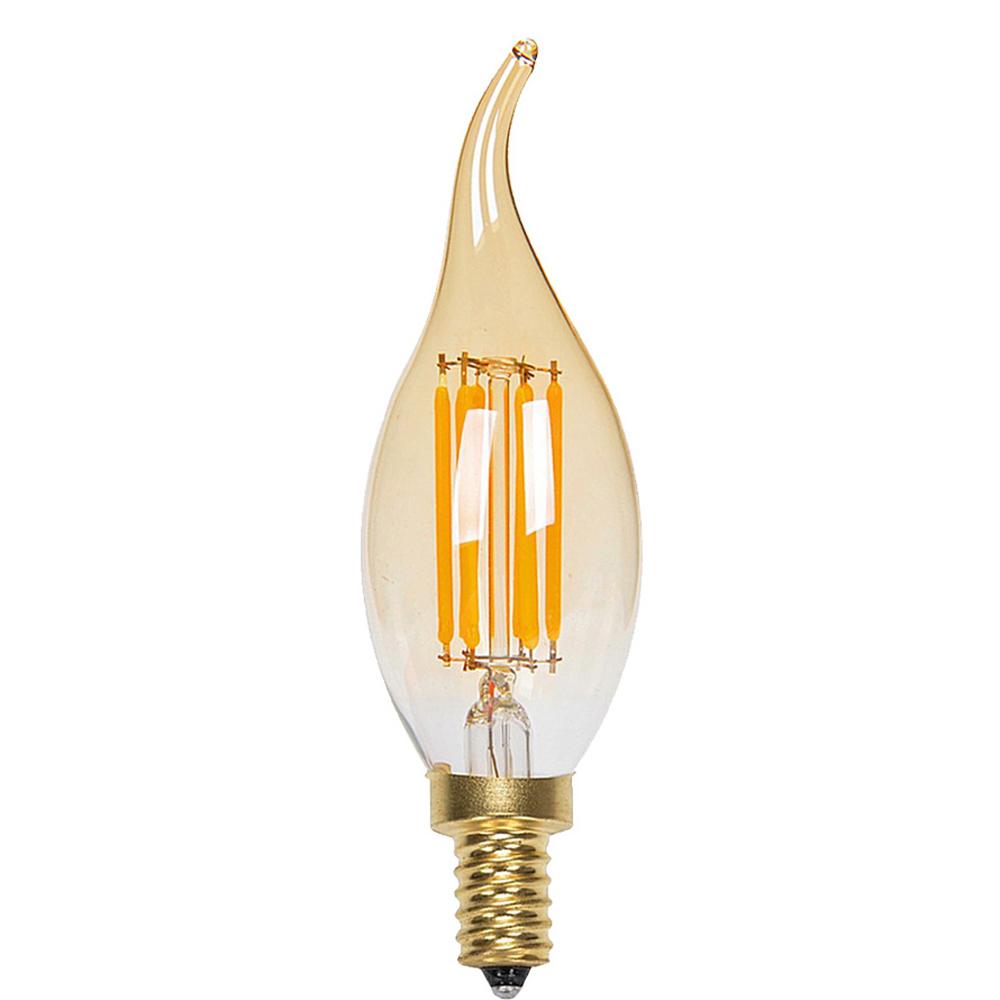 E14 4W C35 LED Candelabra Bulbs 2200K Warm White Dimmable LED Filament Bulb