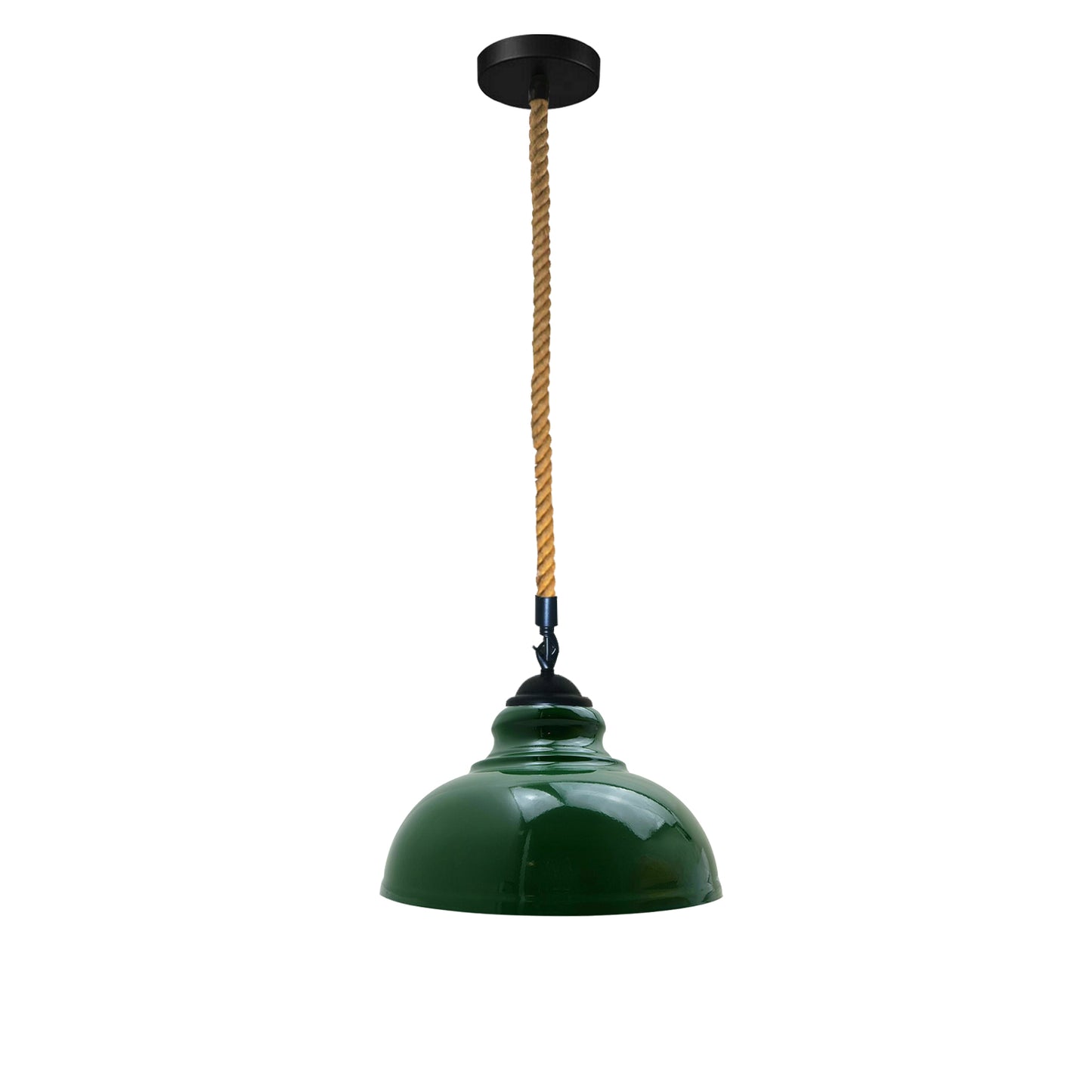 Vintage Green Curved Rope Pendant Light