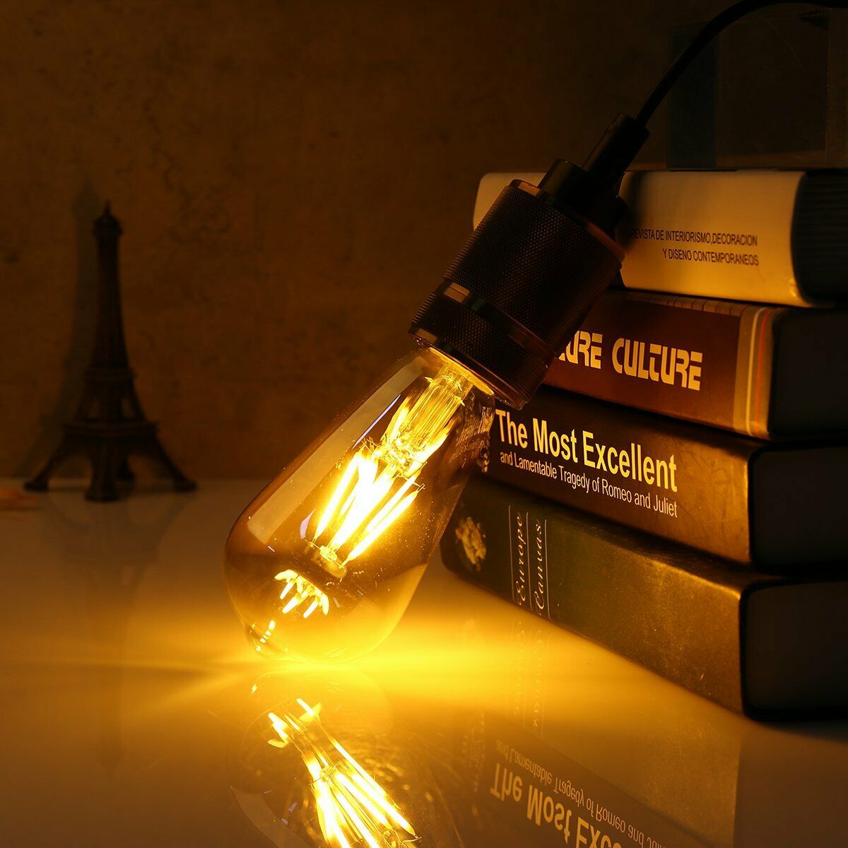 1/3/5/10 Pack LED Bulb ST64 8W Warm White E26 Vintage Edison Bulb