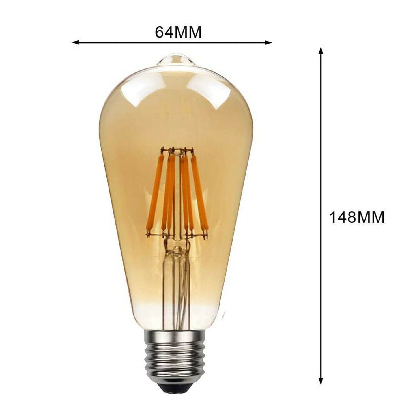 1/3/5/10 Pack LED Bulb ST64 8W Warm White E26 Vintage Edison Bulb