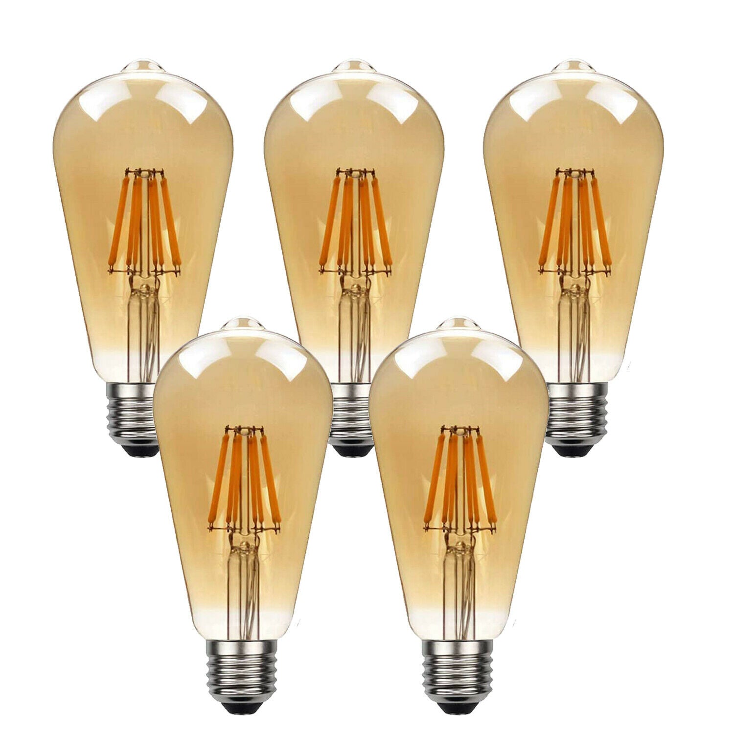 1/3/5/10 Pack LED Bulb ST64 8W Warm White E26 Vintage Edison Bulb