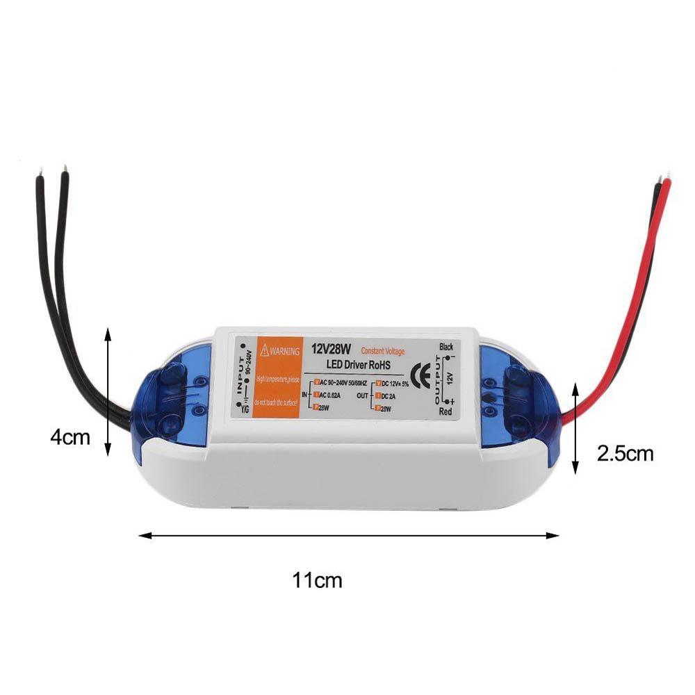 DC 12V 2A 28W Constant Voltage LED Driver Power Supply AC 90-240V Lighting Transformer