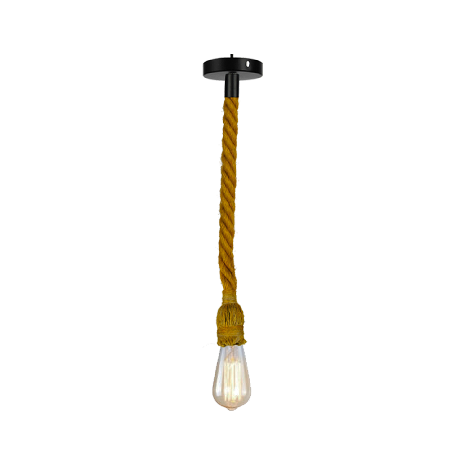 Industrial Vintage Hemp Rope Pendant Light