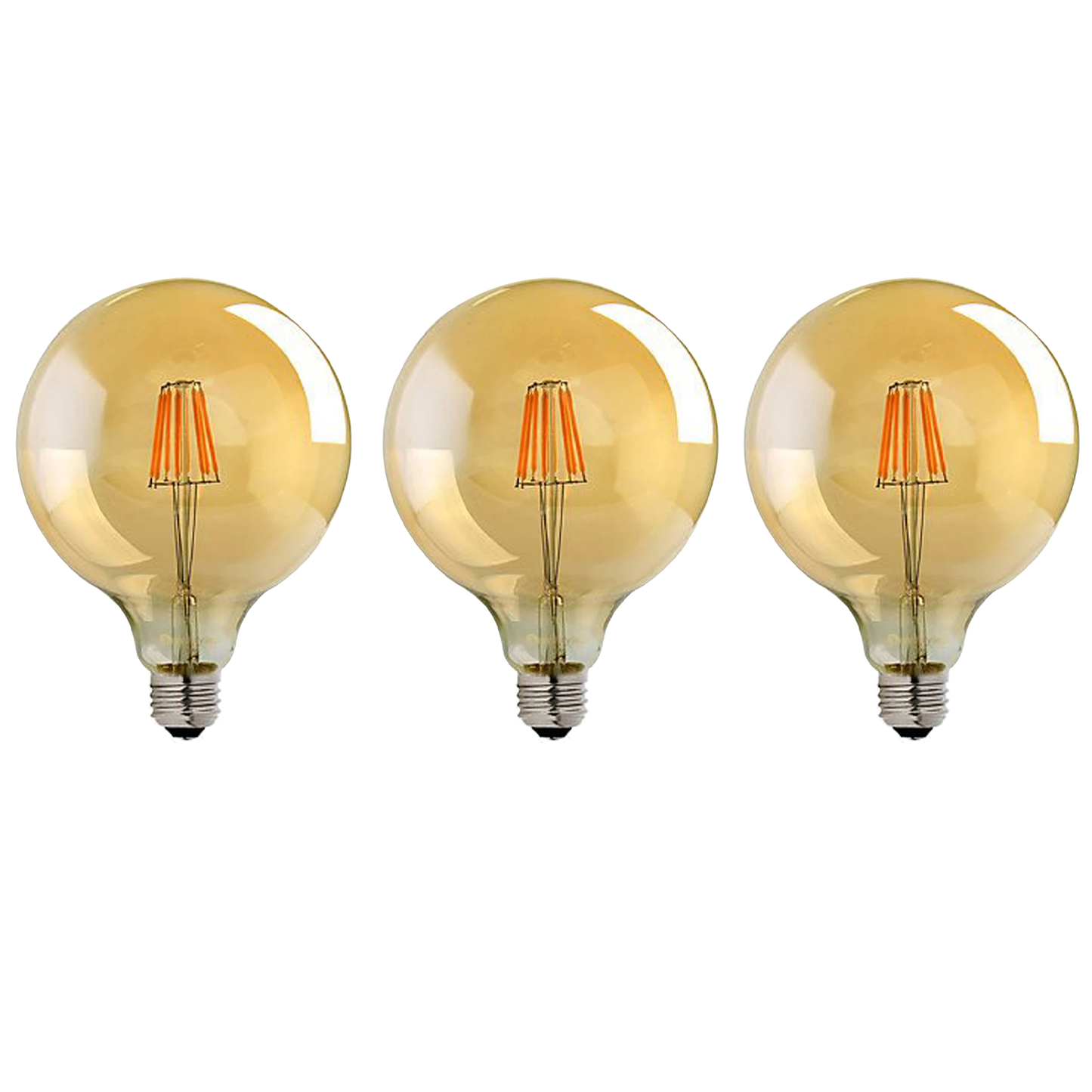 G125 E26 8W Globe Vintage LED Retro Light Bulb 5 Pack