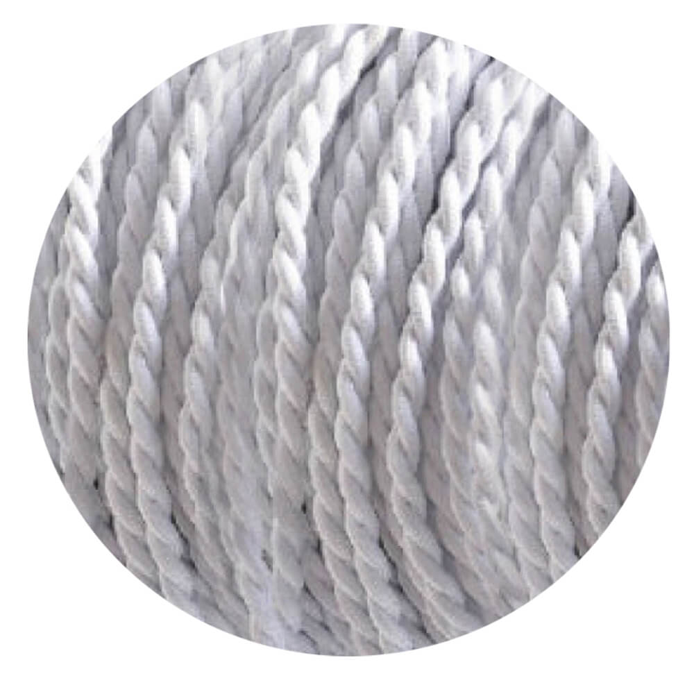 18 Gauge 2 Conductor Twisted Cloth Covered Wire Braided Light Cord White