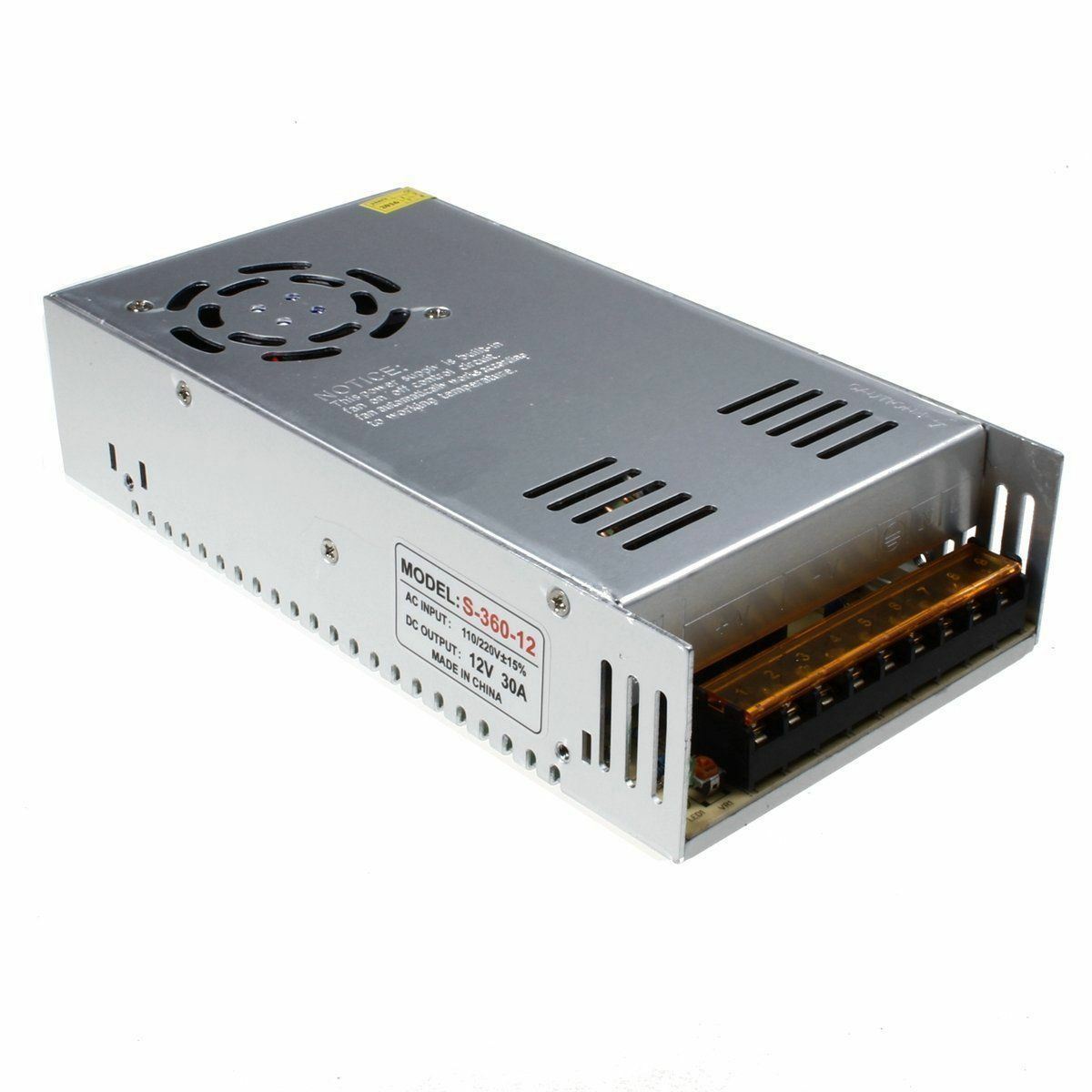 Adjustable DC Power Voltage Converter AC to DC Power Supply Transformer Enclosed Power Supplies 12V S 360 12