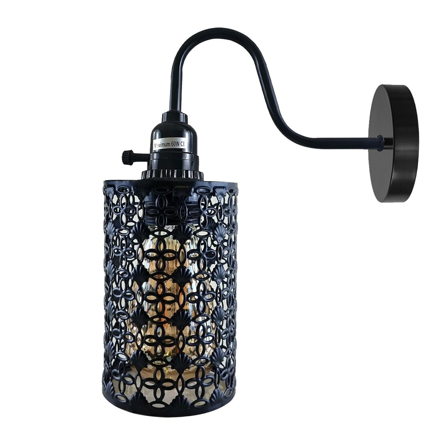 Vintage Industrial Metal Shade Black Wall Lights