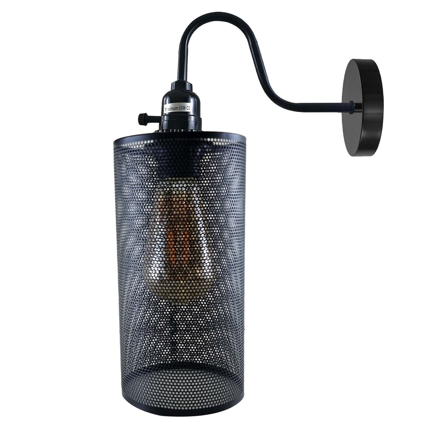 Vintage Industrial Metal Shade Black Wall Lights