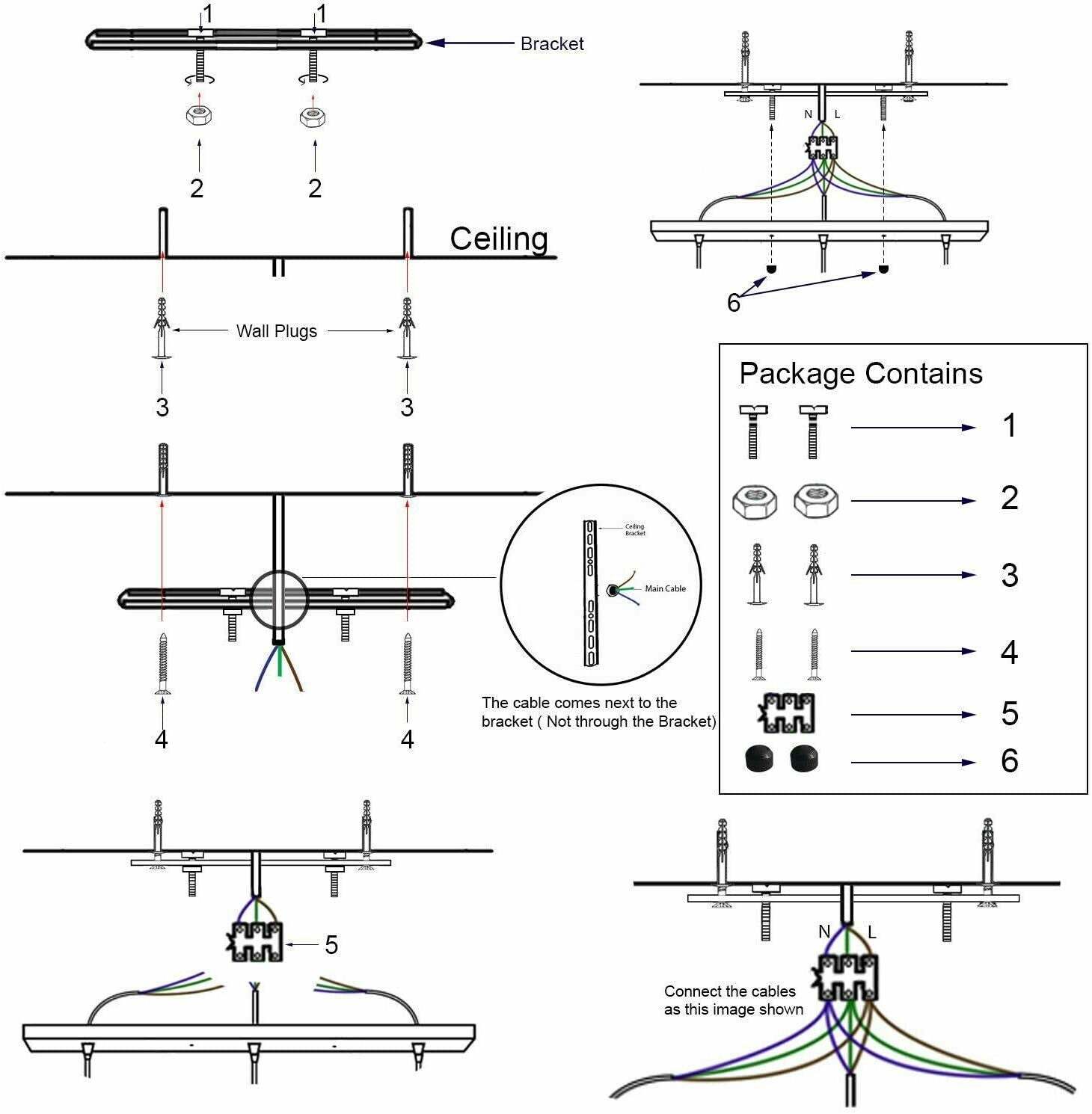 Modern 3-Wire Cage Ceiling Pendant Light