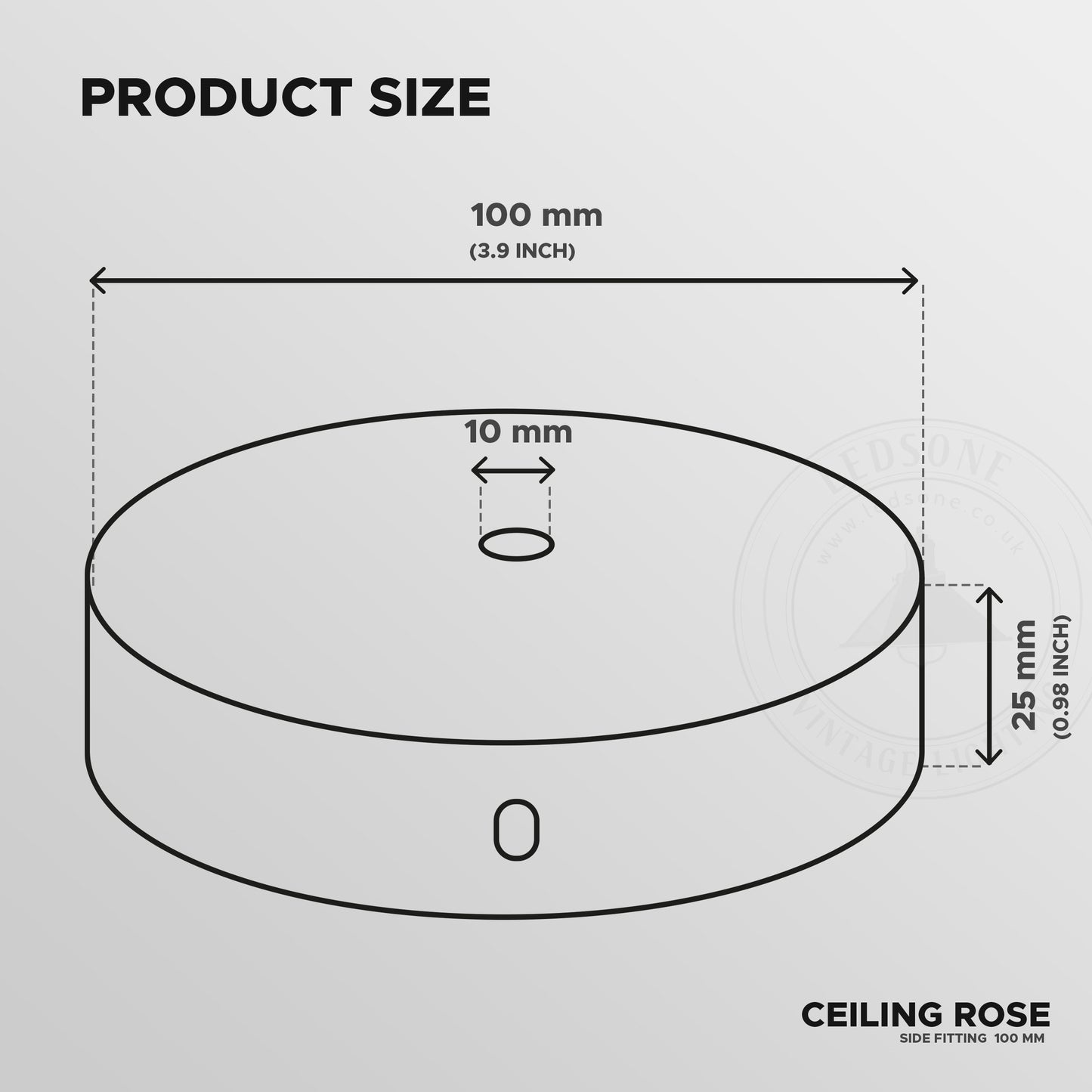 single Outlet Rose Gold Metal Ceiling Rose~1467