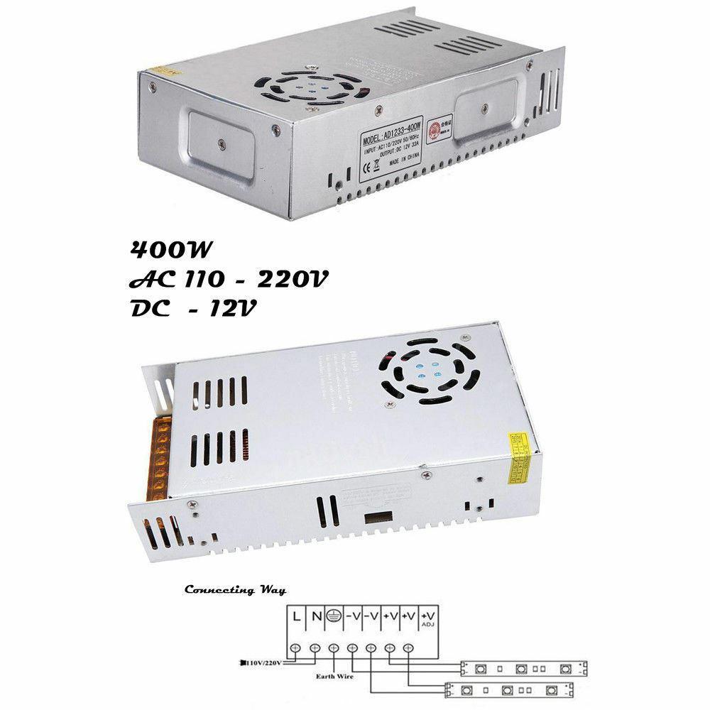 Adjustable DC Power Voltage Converter AC to DC Power Supply Transformer Enclosed Power Supplies 12V S 360 12