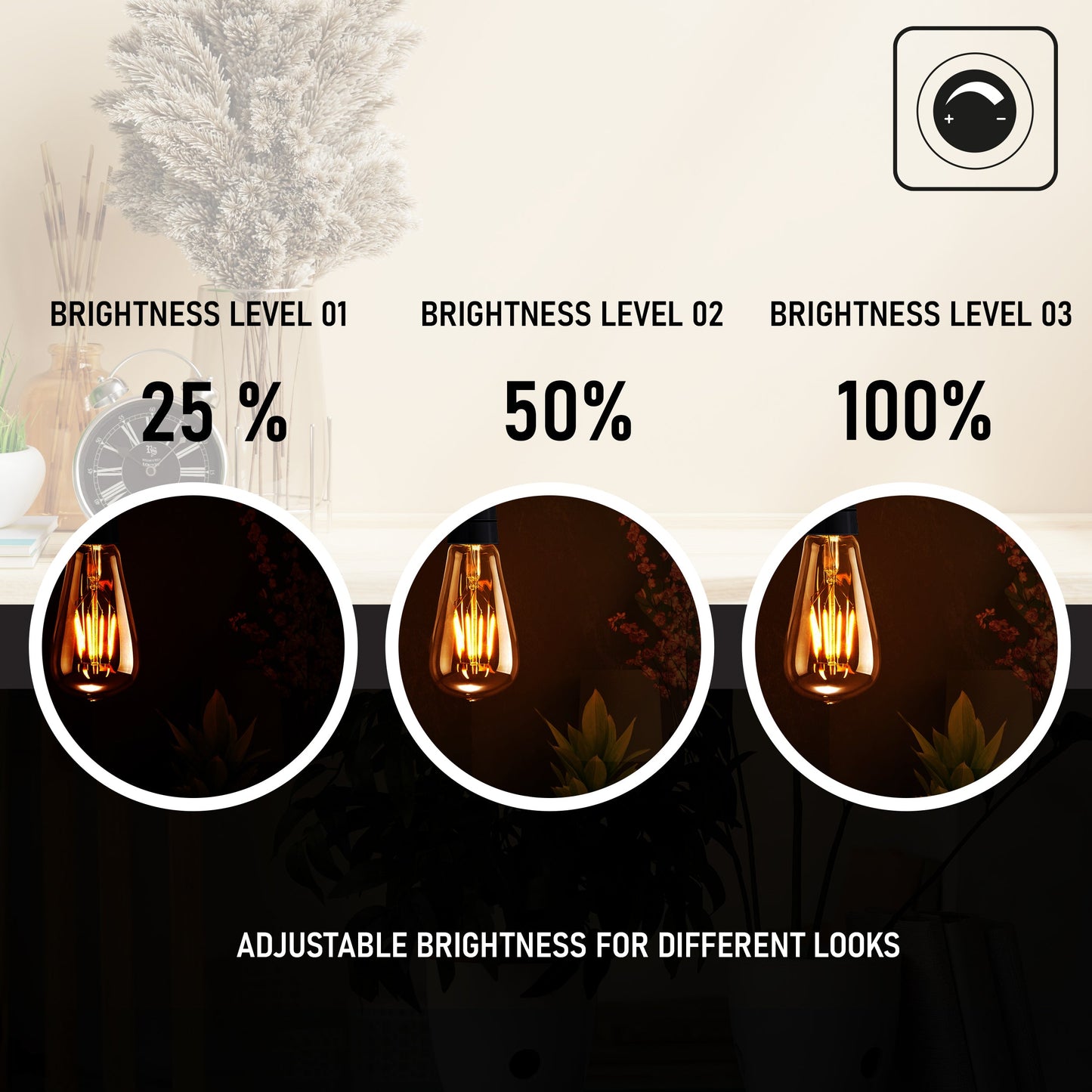 Vintage Style Led Bulb ST64 E26 4W LED Bulb 3 Pack