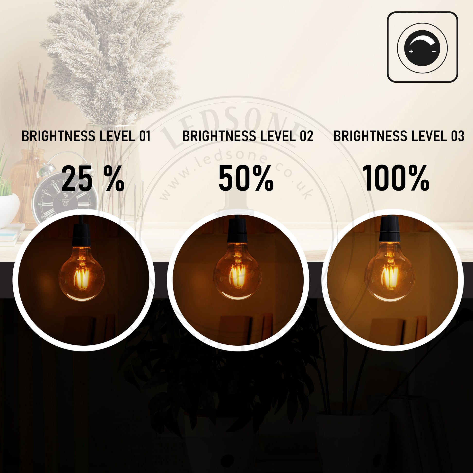 G95 4W LED Edison Bulb E26 Dimmable LED Filament Vintage Light Bulb