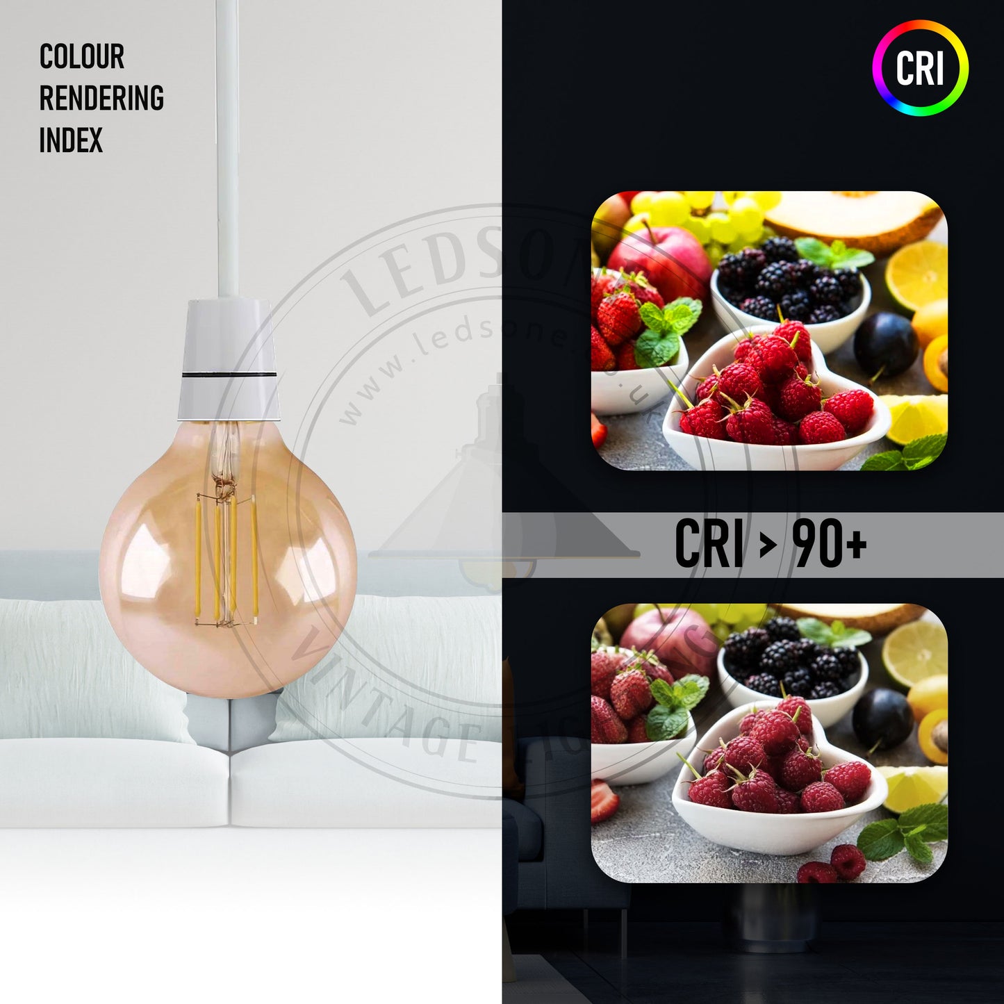 T45 4W LED Edison Bulb Warm White Dimmable E26 Vintage LED Filament Light Bulb