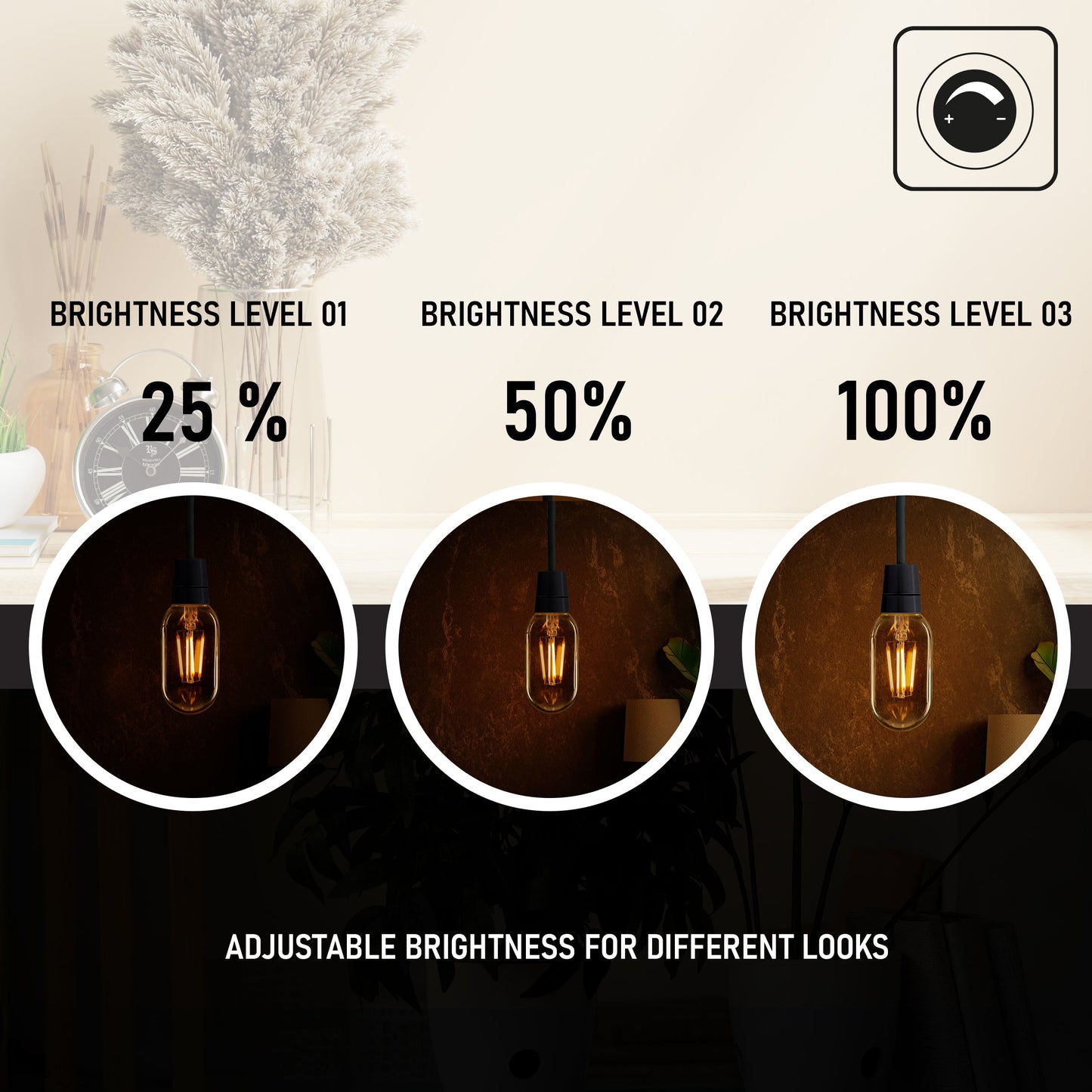 Vintage Retro Style Energy-saving LED 4W T45 E26 LED Bulb Pack 3