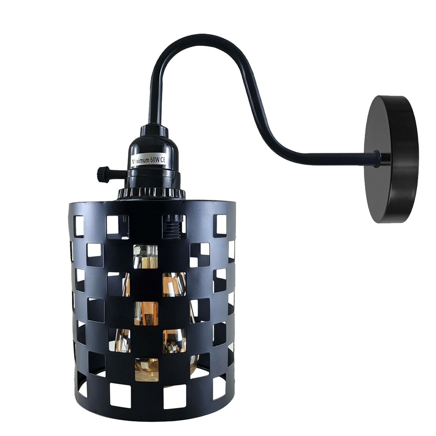 Vintage Industrial Metal Shade Black Wall Lights