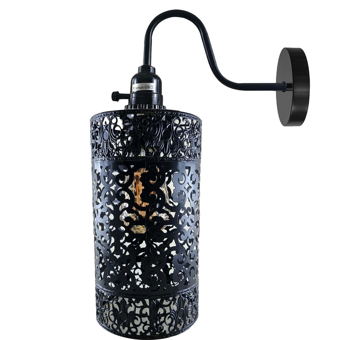 Vintage Industrial Metal Shade Black Wall Lights