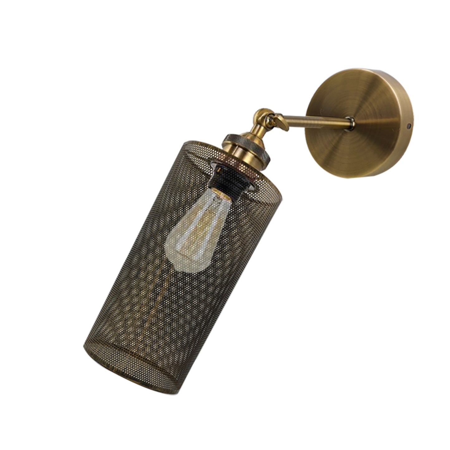 Yellow Brass Drum cage Wall light.JPG
