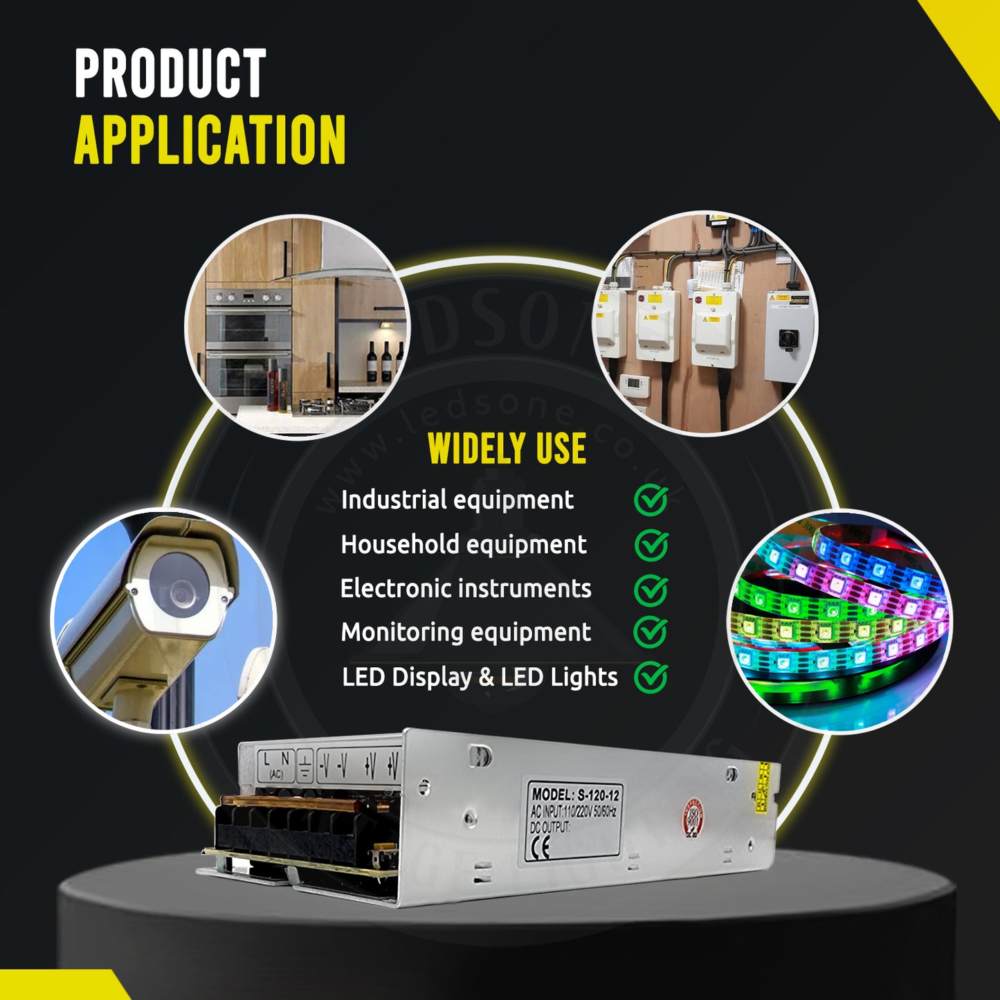 DC 12V 8 Amp Switching Power Supply for LED Strips CCTV~1011