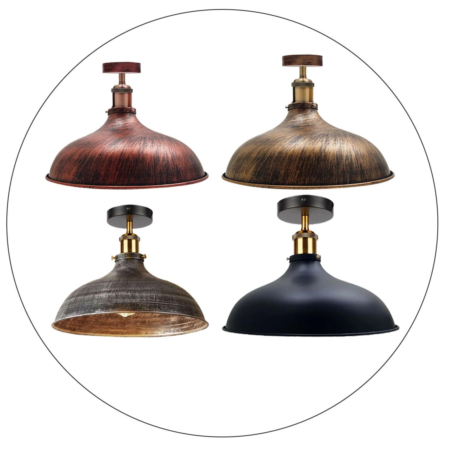 Vintage Metal Semi Flush Mount Ceiling Light