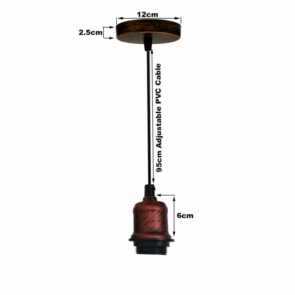 Vintage hanging Pendant light with Socket Lamp Holder