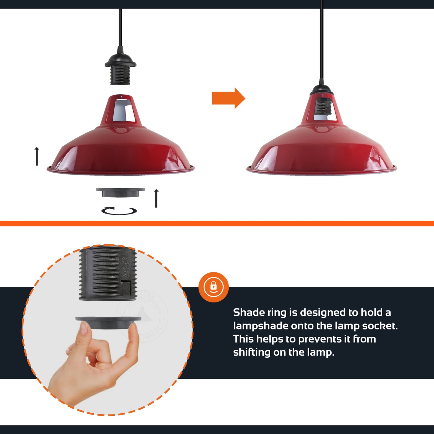 Industrial umbrella Shaped Pendant Light Holder