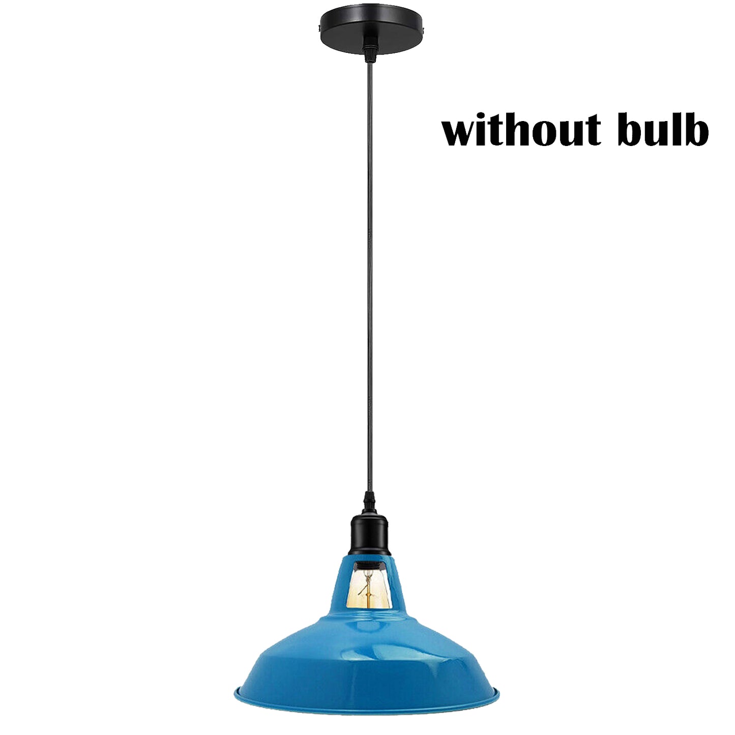 Industrial Metal Barn Pendant Light in Blue