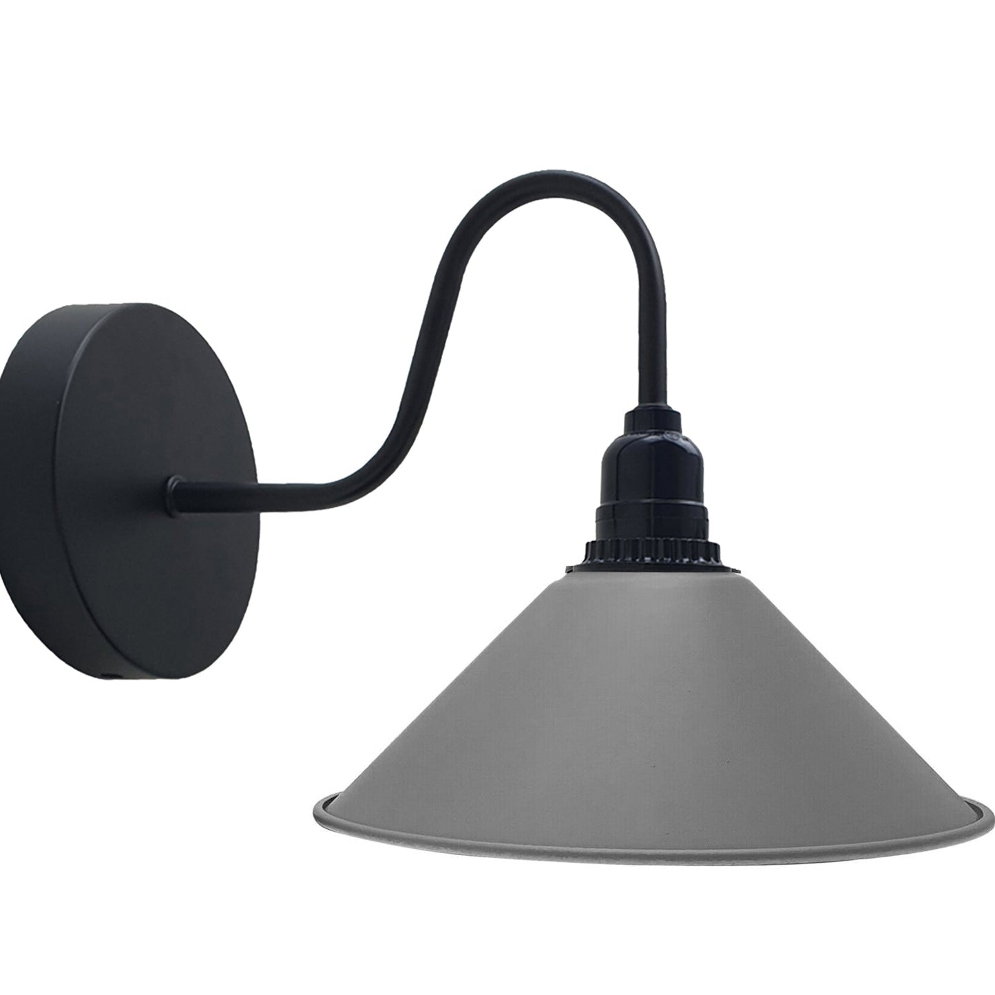 Shade Metal Wall Light White Colour with Switch Holder Brushed Effect~1423