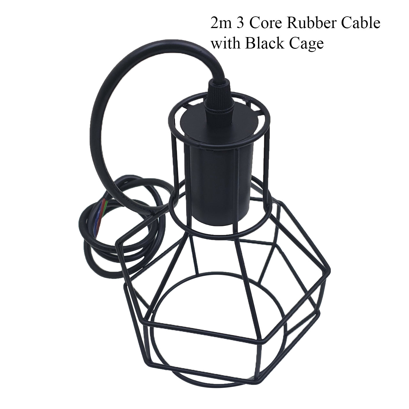 Modern Metal Black Geometric Cage Pendant Light
