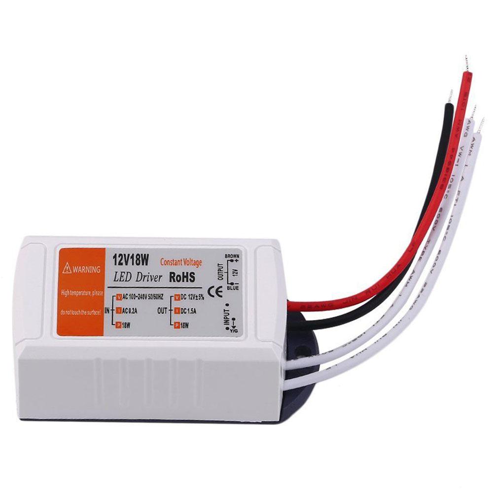 DC 12V 1.5A 18W Constant Voltage LED Driver Power Supply AC 90-240V Lighting Transformer