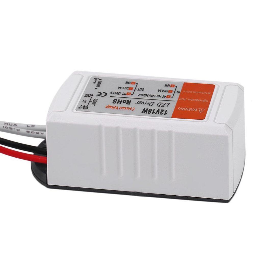 DC 12V 1.5A 18W Constant Voltage LED Driver Power Supply AC 90-240V Lighting Transformer