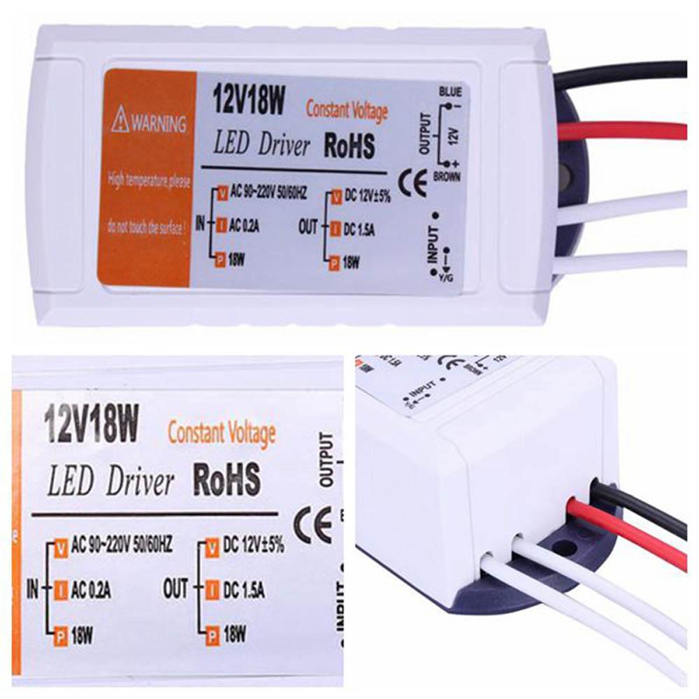 DC 12V 1.5A 18W Constant Voltage LED Driver Power Supply AC 90-240V Lighting Transformer