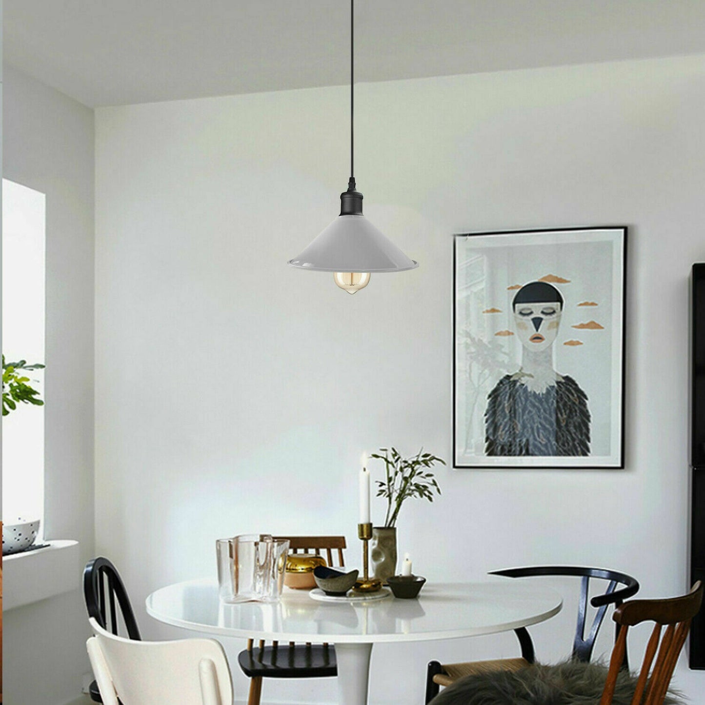 19 Inch Industrial Modern Cone Ceiling Pendant Lighting