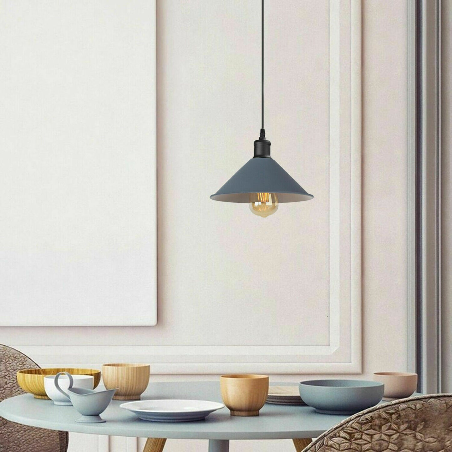 22 Inch Industrial Modern Cone Ceiling Pendant Lighting
