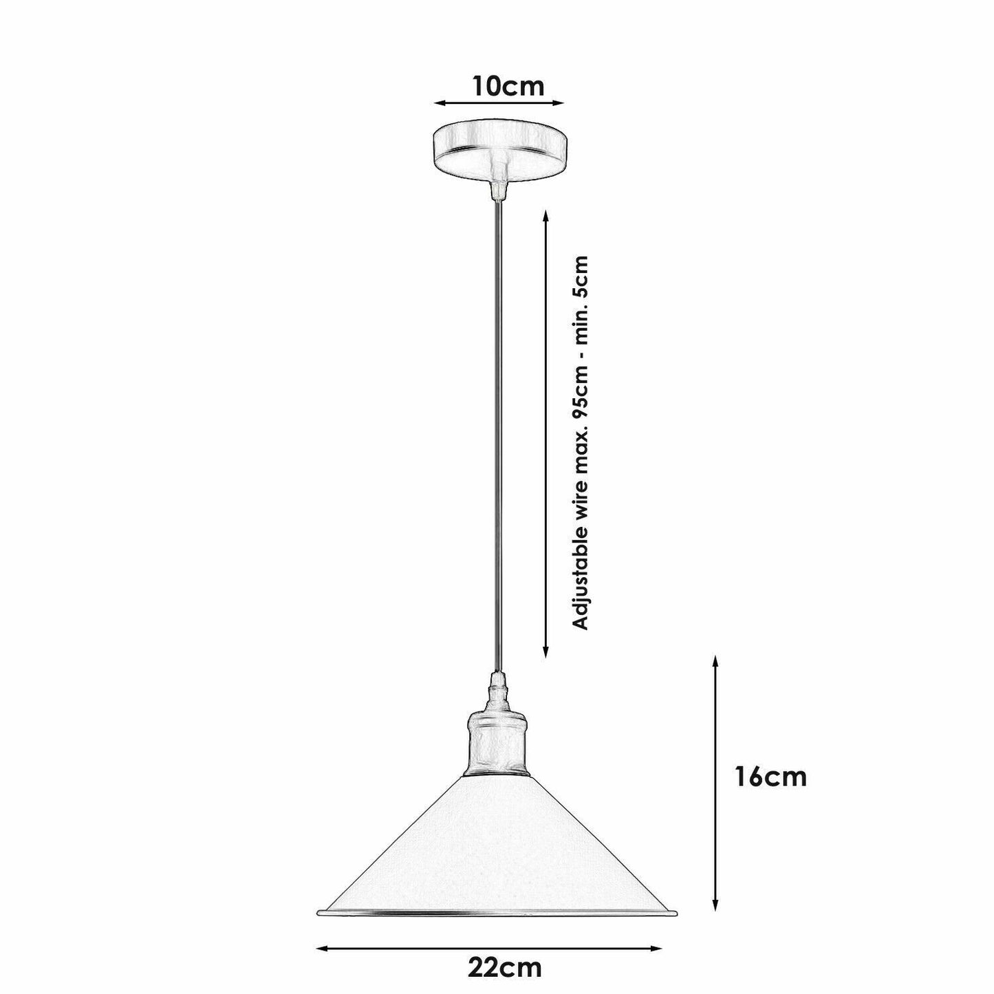 Modern Cone Ceiling Pendant Lighting - SIze image