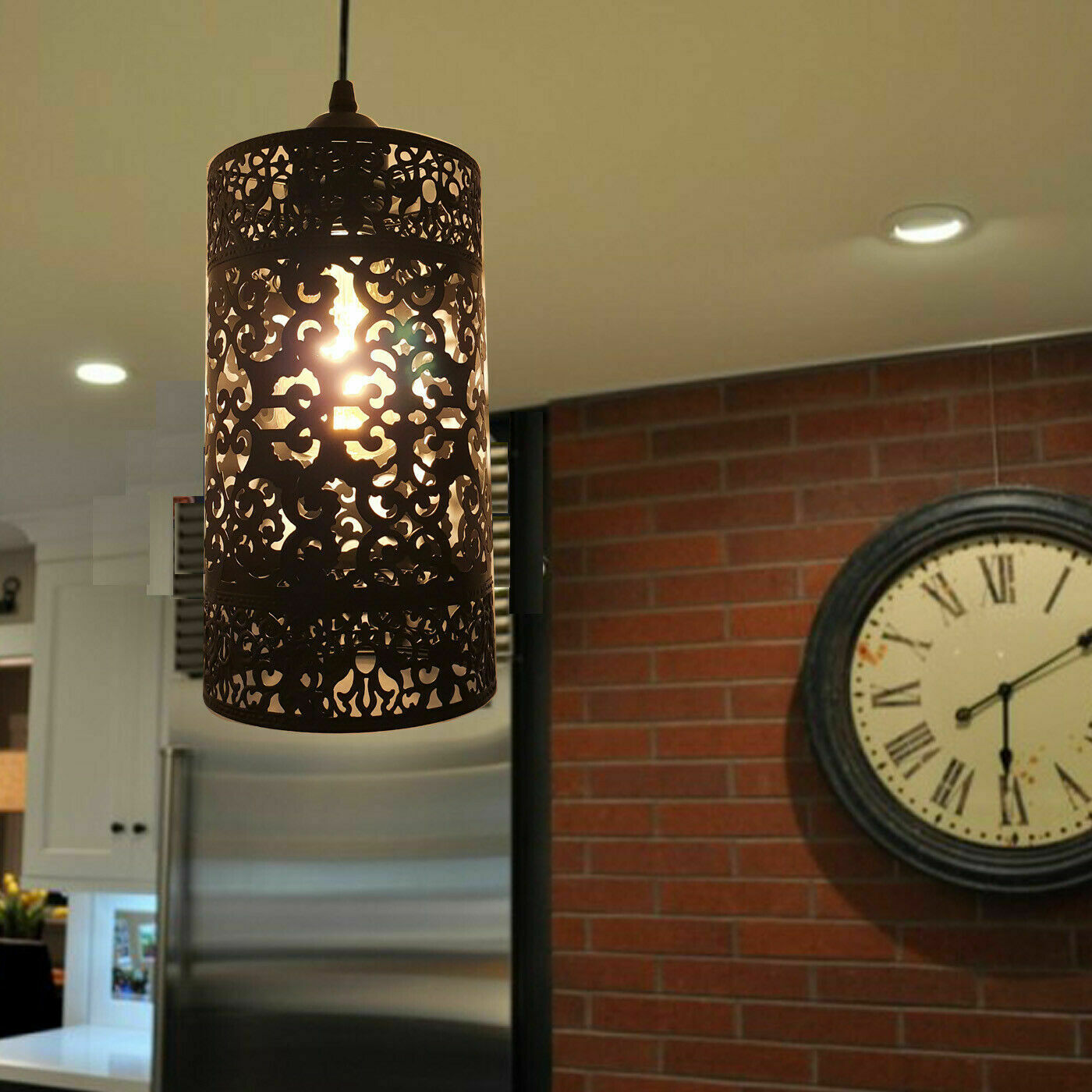Retro Drum cage hanging pendant Lamp Shades