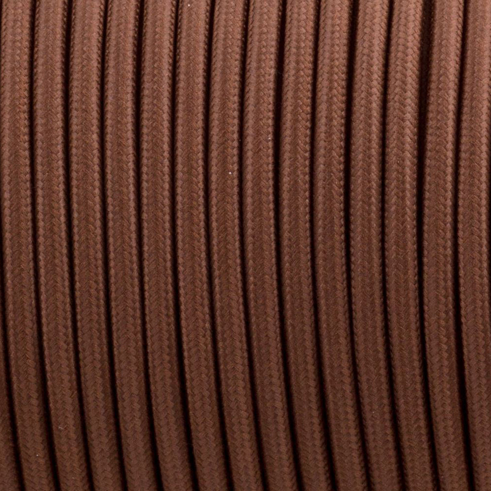 2-Core Electrical Round Cable with Brown Color fabric finish