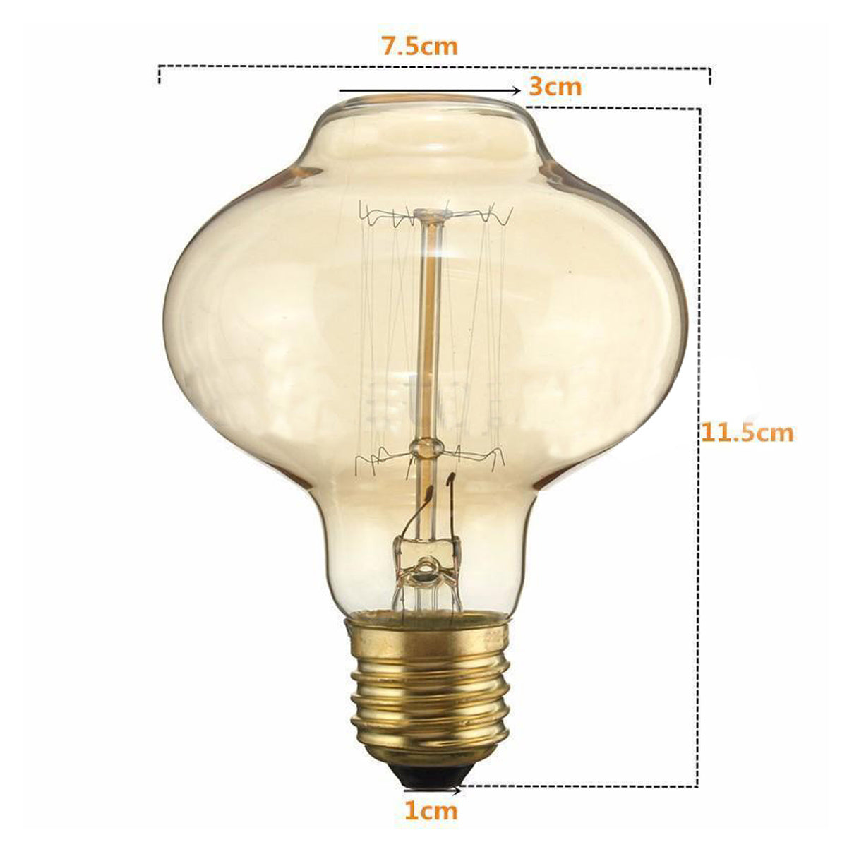 E26 MushRoom 60W Vintage Retro Industrial Filament Bulb 3 Pack