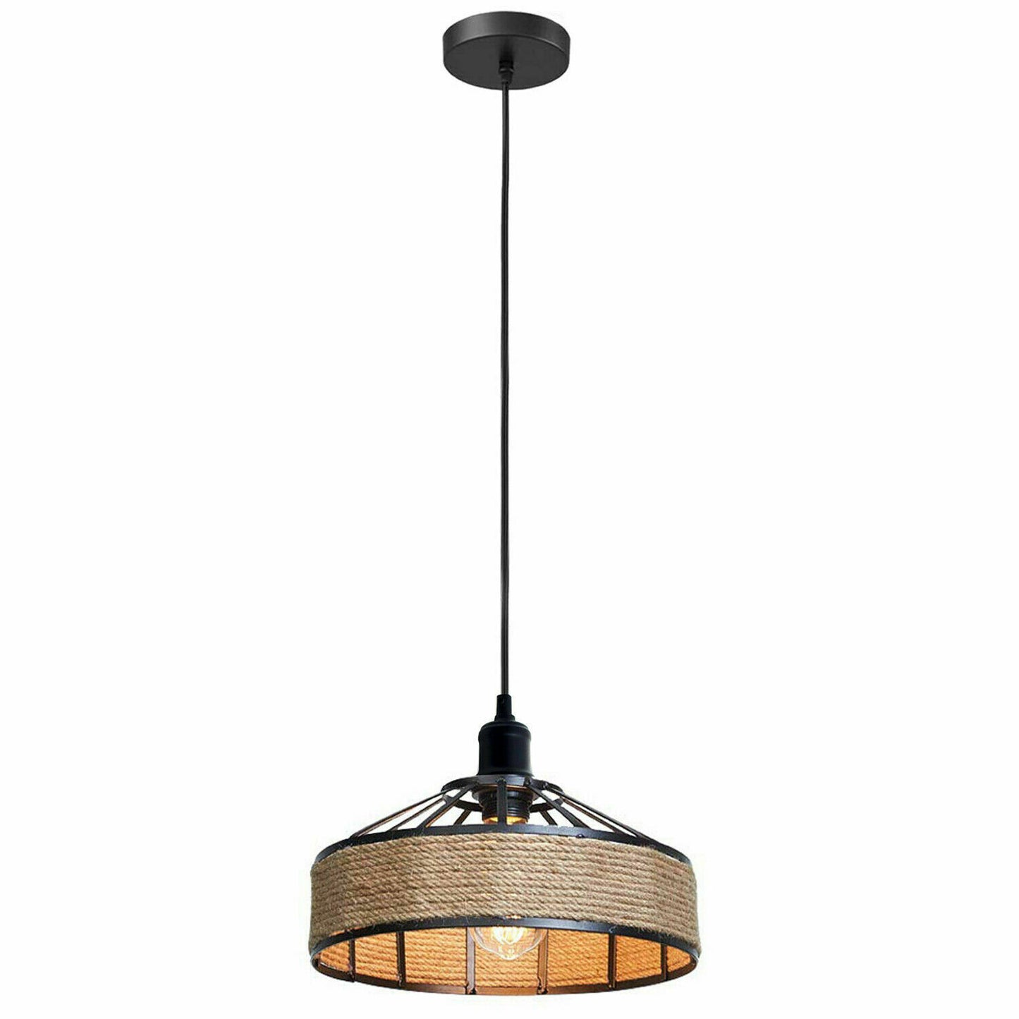 Modern Metal Hanging Pendant Light in Black