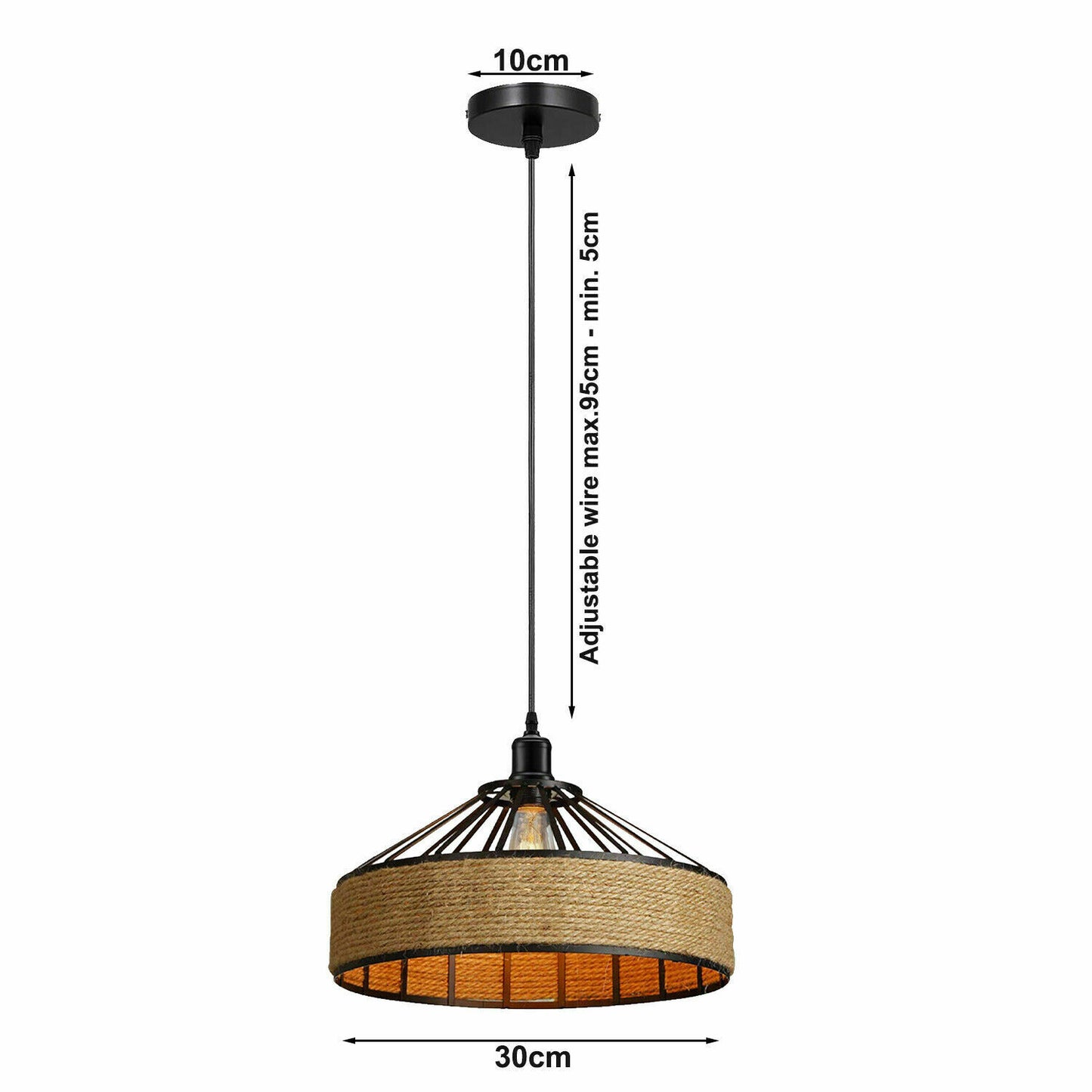 Modern Metal Hanging Pendant Light in Black