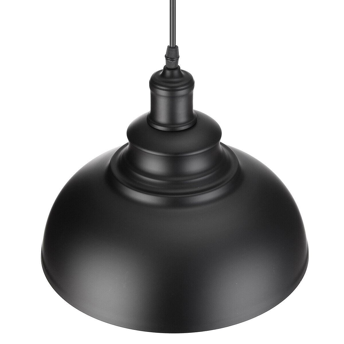 vintage Industrial Black Metal Curvy Shade Pendant Lights~1108